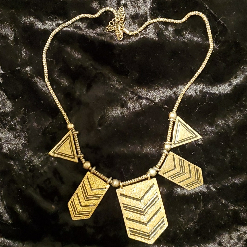 Gold tribal necklace